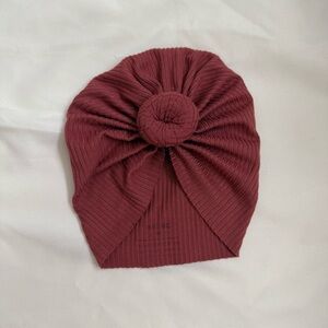 Elegant Burgundy Turban Headwrap